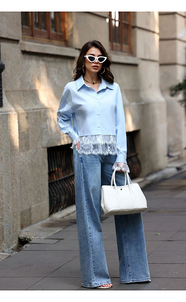 Stylová košile s krajkou Unika Paris 8055