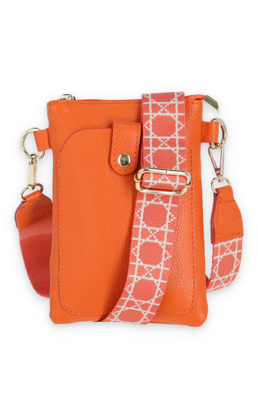Kabelka malá crossbody-mobil ,kůže 949 Itálie