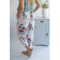 Kalhoty lněné s potiskem 7232 Itálie 