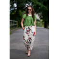 Kalhoty lněné s potiskem 7232 Itálie 