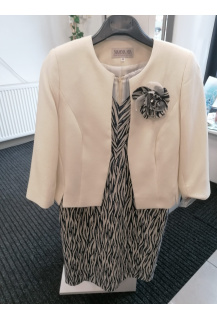 Šaty společenské s kabátkem smetan. Mona