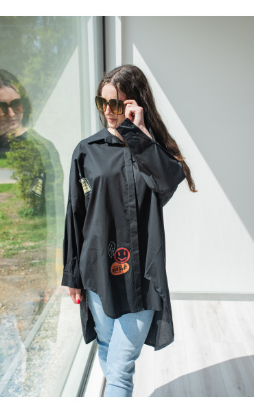 Košile oversize s aplikací (SMILE) 39806