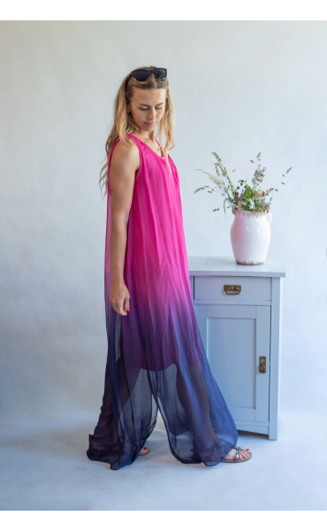 Šaty hedvábí ombré 6522D Itálie