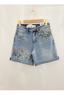 Džínové kraťasy s výšivkou Onado S222