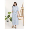 Šaty dlouhé jeans košilové C10438