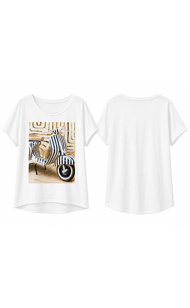 Triko oversized s potiskem VESPA 299