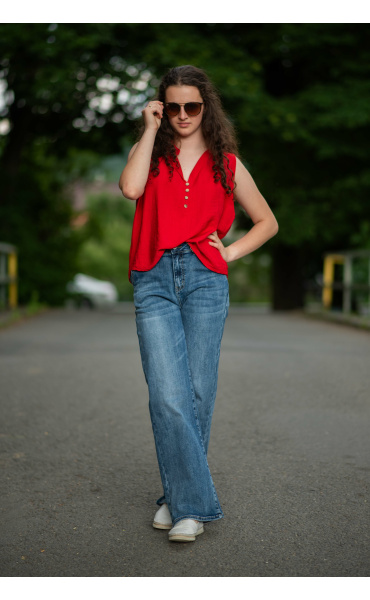 Kalhoty džínové wide-leg MC-7301