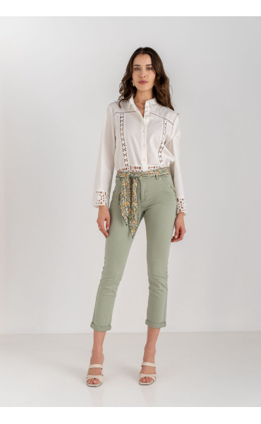 Elegantní chino kalhoty s šátkem Onado H2819