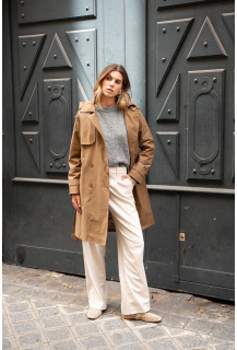 Dámský trenčkot s kapucí Laura&Jo 6021