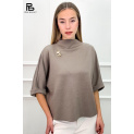 Trendy halenka se stojáčkem a broží 39198