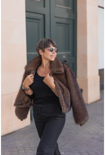 Kožešinový kabátek krátký na zip K-ZELL 8745