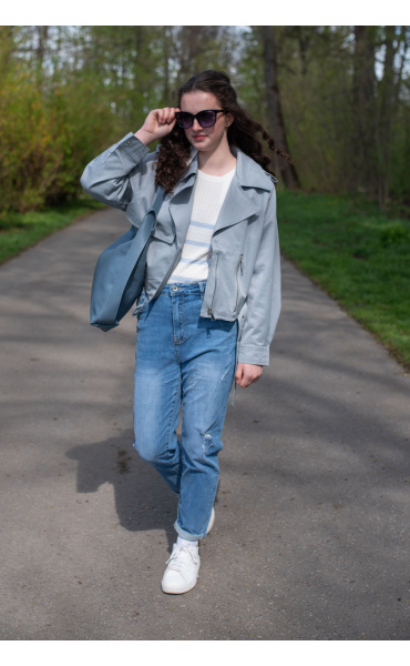 Kalhoty džínové boyfriend 3D-1360-1 Itálie