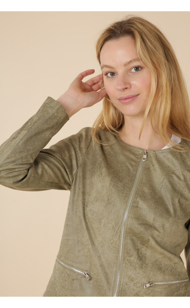 Bunda imitace broušené kůže Laura Jo 15505