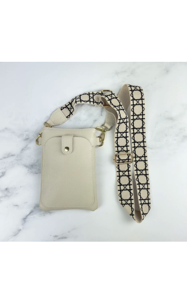 Kabelka malá crossbody-mobil ,kůže 949 Itálie