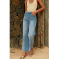 Módní džíny s výšivkou 7/8 wide-leg Onado H5046