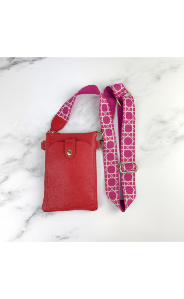 Kabelka malá crossbody-mobil ,kůže 949 Itálie
