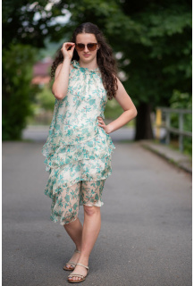 Krátké hedvábné šaty květ 23112B Italy