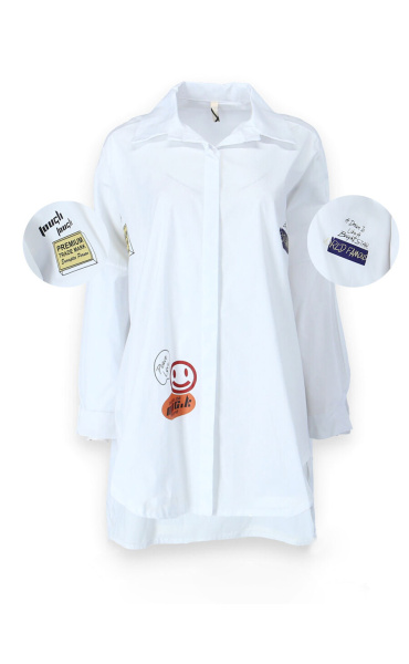 Košile oversize s aplikací (SMILE) 39806