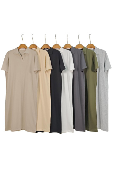 Teplákové šaty s límečkem DZ1015