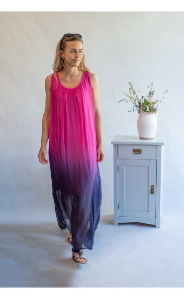 Šaty hedvábí ombré 6522D Itálie