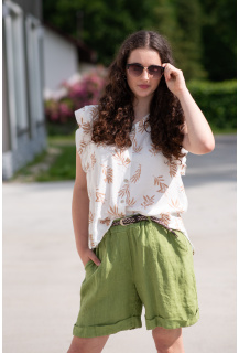 Lněné kraťasy s páskem 7340