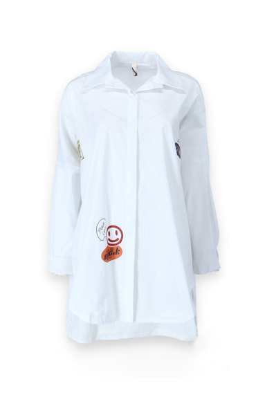Košile oversize s aplikací (SMILE) 39806