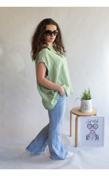 Košile bez rukávu oversize MO-S620