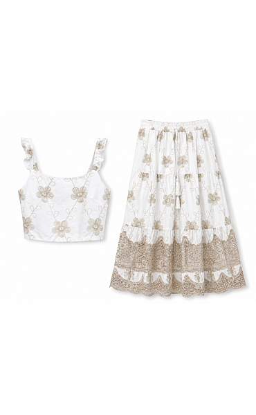 Letní BOHO komplet sukně/TOP VOGUE L553