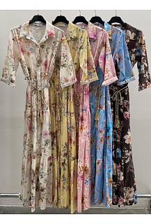 Dlouhé košilové šaty KVĚT U5726