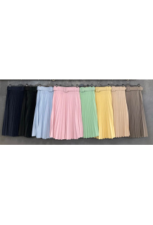 MIDI sukně plisé s páskem 29398