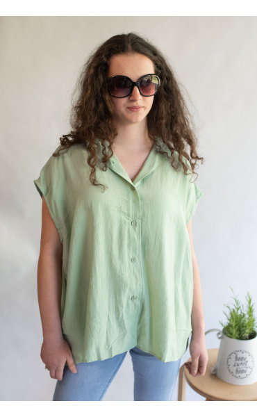 Košile bez rukávu oversize MO-S620