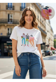 Triko s trendy potiskem kr. rukáv R2631