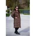 Dlouhá zimní bunda s páskem QD7931 Itálie 