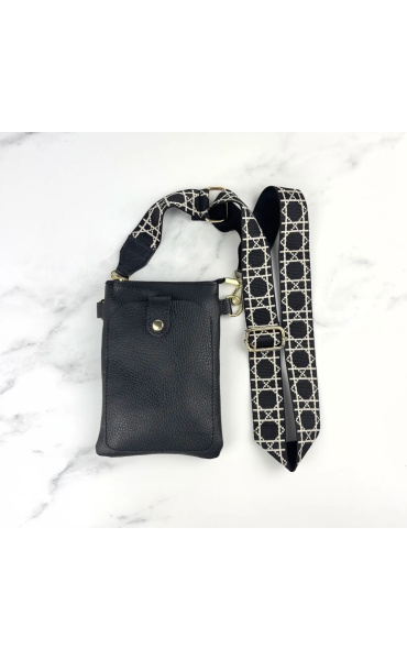 Kabelka malá crossbody-mobil ,kůže 949 Itálie