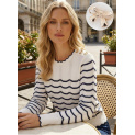 Elegantní svetřík s proužkem FB76672