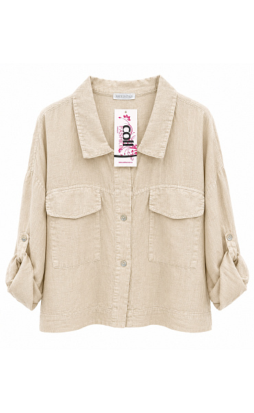Stylová lněná bunda OVERSIZED 13292