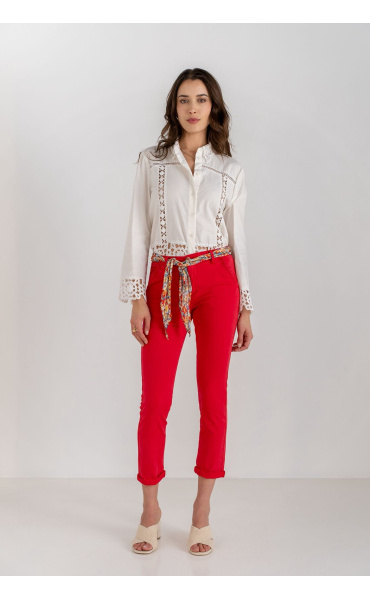 Elegantní chino kalhoty s šátkem Onado H2819