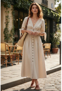 Dlouhé elegantní džínové šaty CIMINY C10727