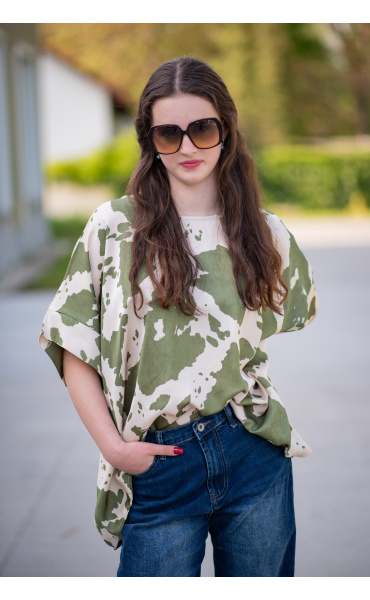 Halenka oversize zvířecí vzor 50118