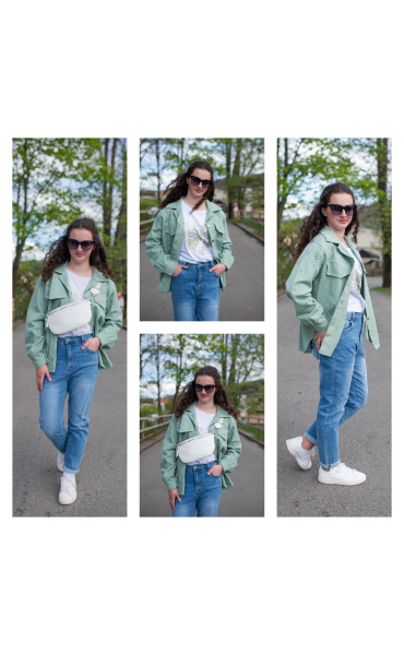 Kalhoty džínové boyfriend 3D-1360-1 Itálie