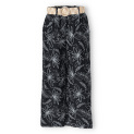 Široké kalhoty potisk s páskem 9806