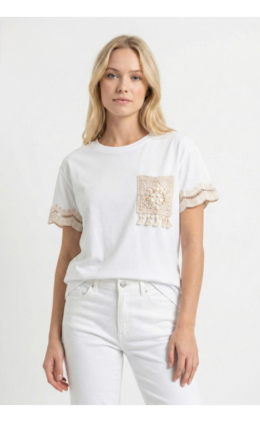 Dámské BOHO tričko s kapsou M5121