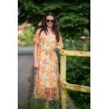Dlouhé hedvábné šaty květ 9812B Italy