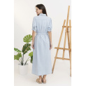Šaty dlouhé jeans košilové C10438