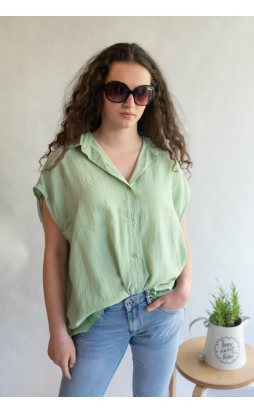 Košile bez rukávu oversize MO-S620