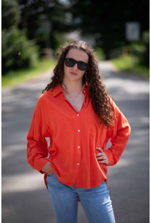 Lněná propínací košile oversize Sarah John Paris M2080