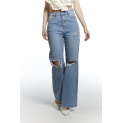 Kalhoty džínové wide leg regular 3D-1319 Itálie 