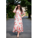 Dlouhé hedvábné šaty květ 21073B Italy