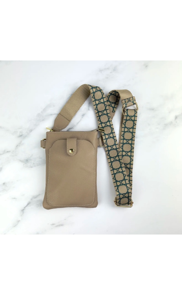 Kabelka malá crossbody-mobil ,kůže 949 Itálie