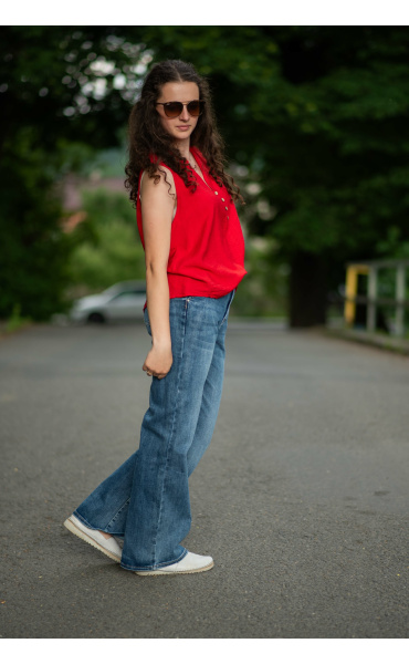 Kalhoty džínové wide-leg MC-7301